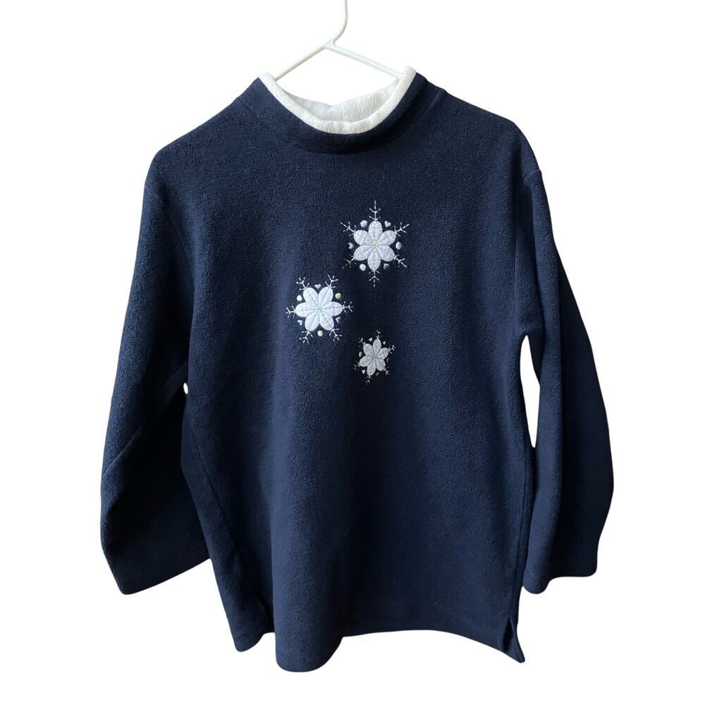 Vintage Top Stitch Winter Snowflake Sweatshirt Size Medium